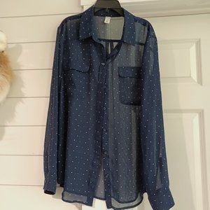 Old Navy, Sheer, Button Down Top